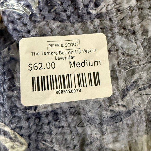 NEW Women's Piper & Scoot Button-Up Vest Blue/Gold Size M - Picture 12 of 12